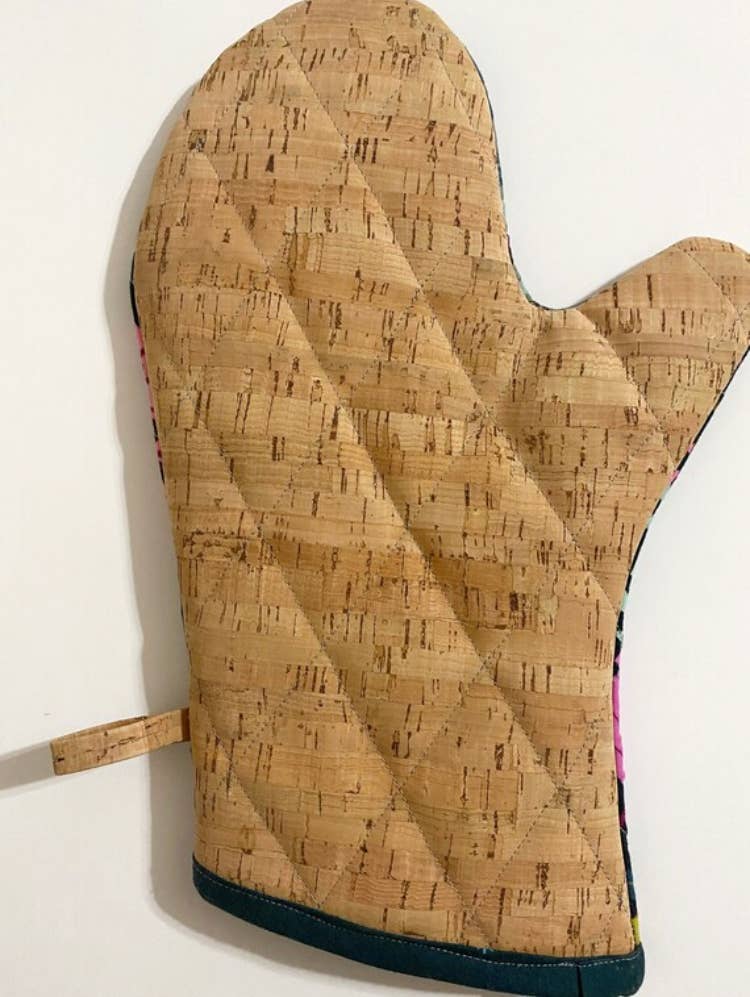 Peacock Cork Oven Mitt