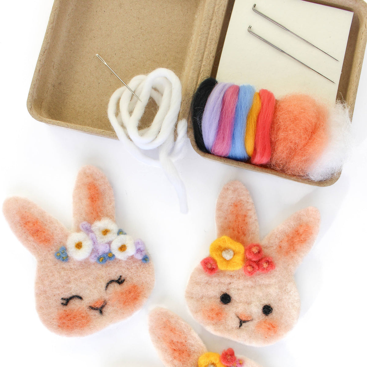 Mini Bunny Felting Craft Kit: Pink