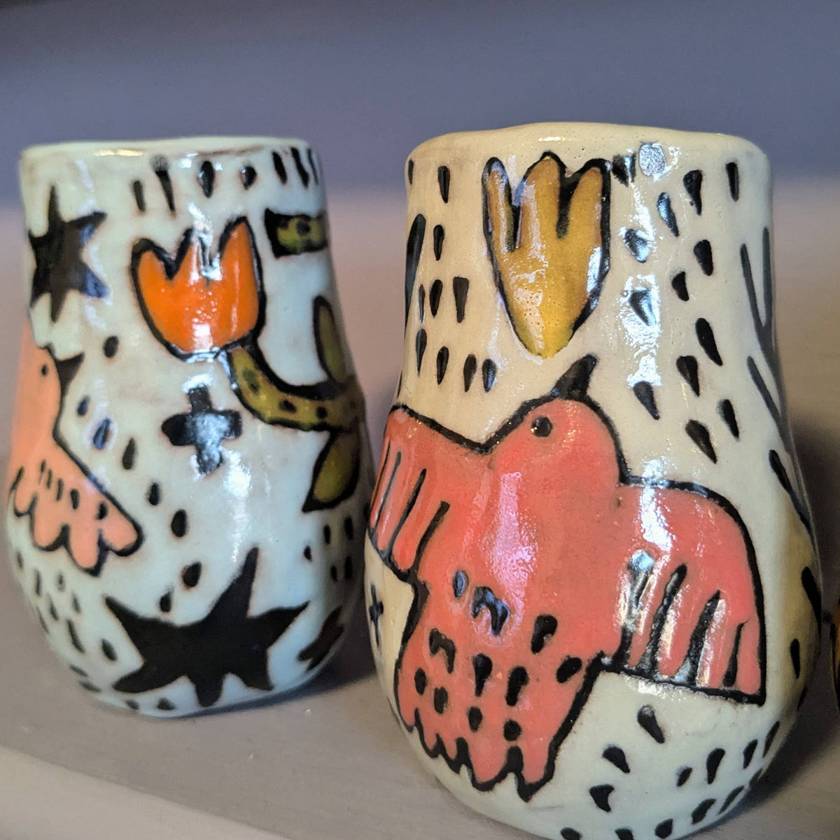 Pink Birds Mini Vase