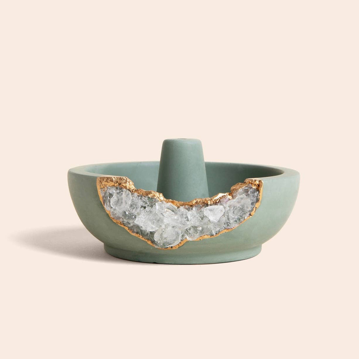 Quartz Incense Holder - Emerald Green