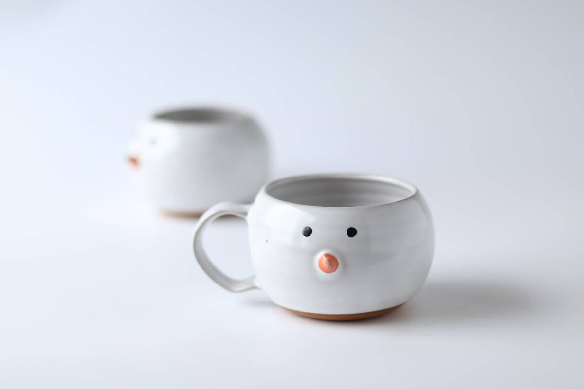 Snowman Handmade Coffee Mug Christmas Winter Pottery 