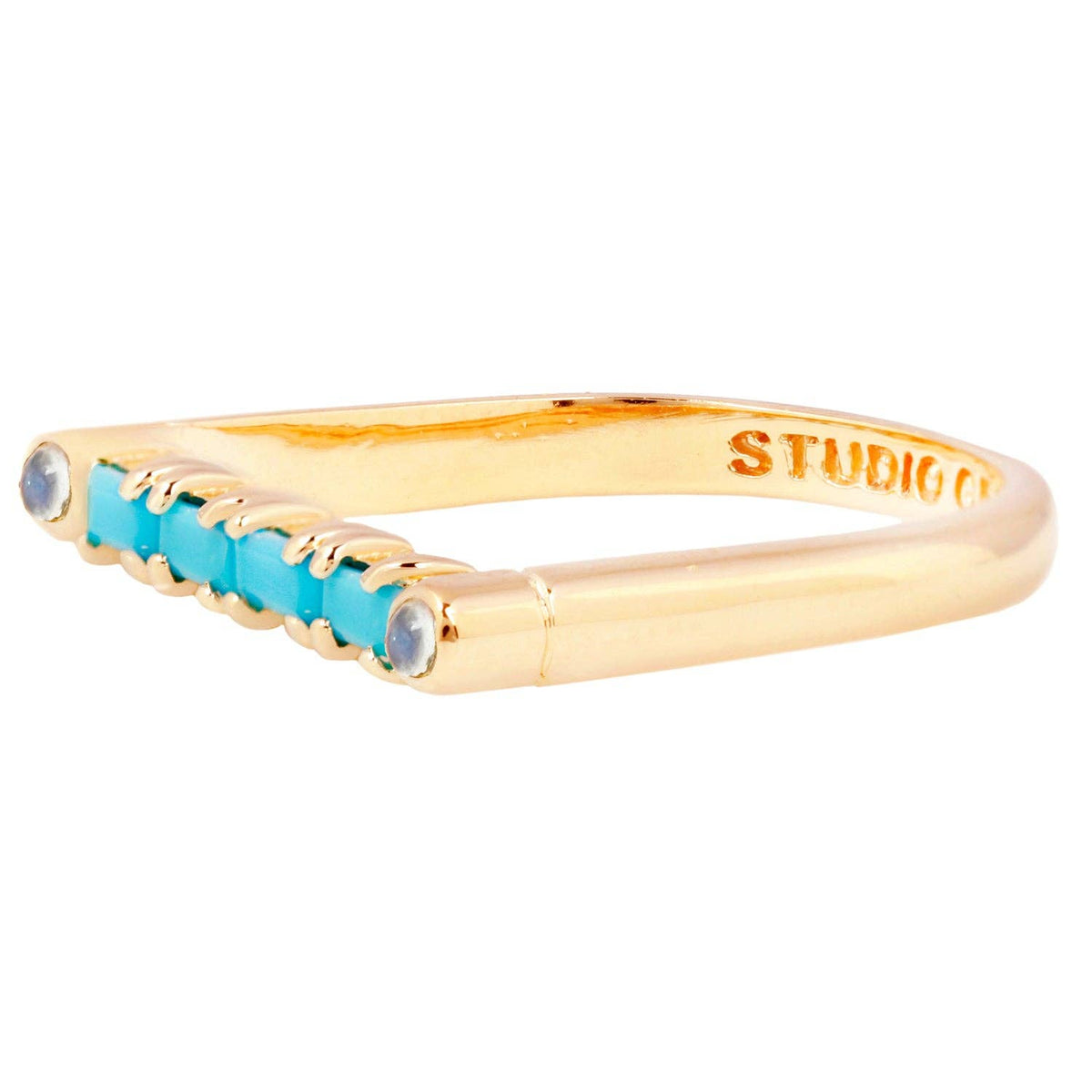 Cha Cha Bar Ring with Turquoise and Moonstone