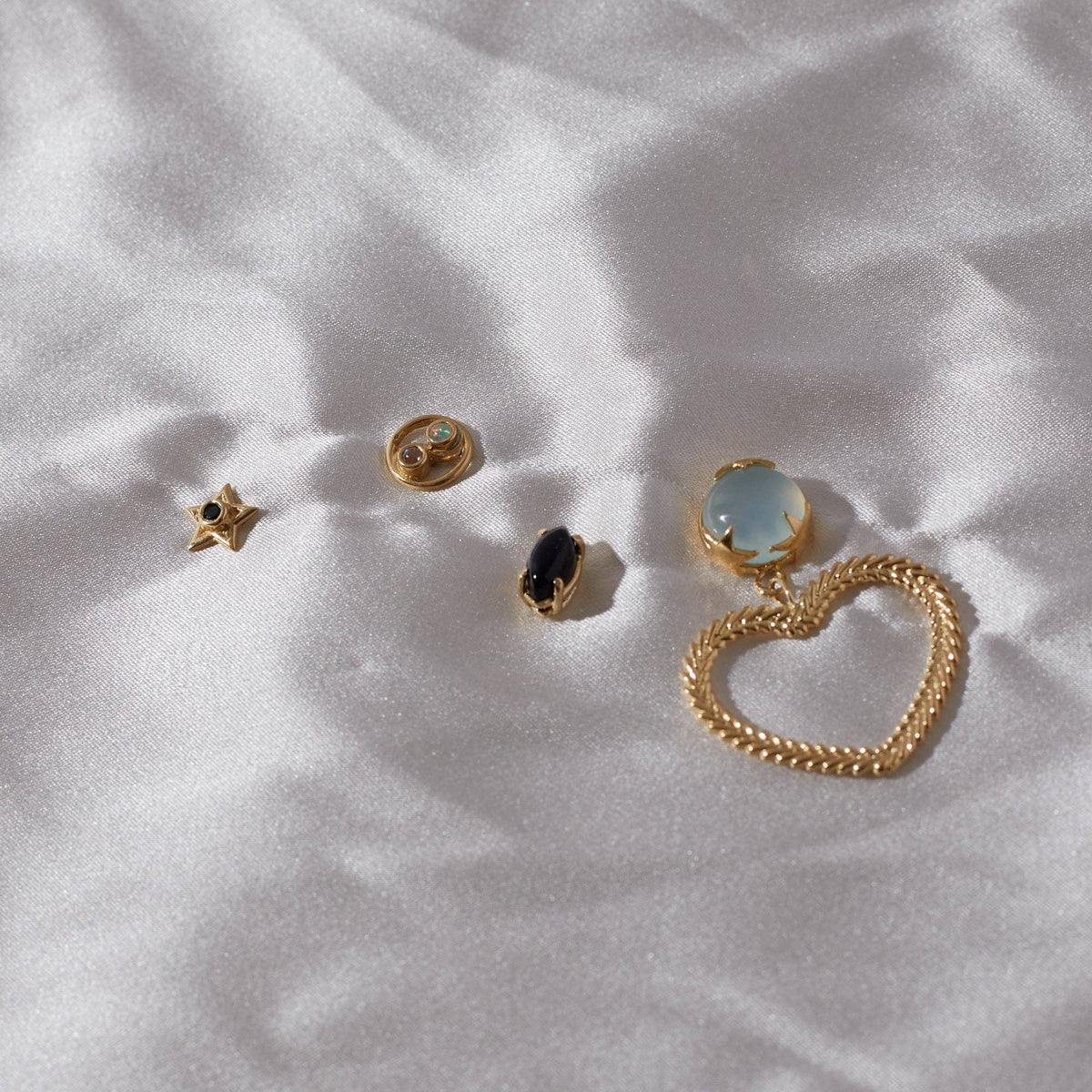 Tiny Star Stud Earrings with Turquoise