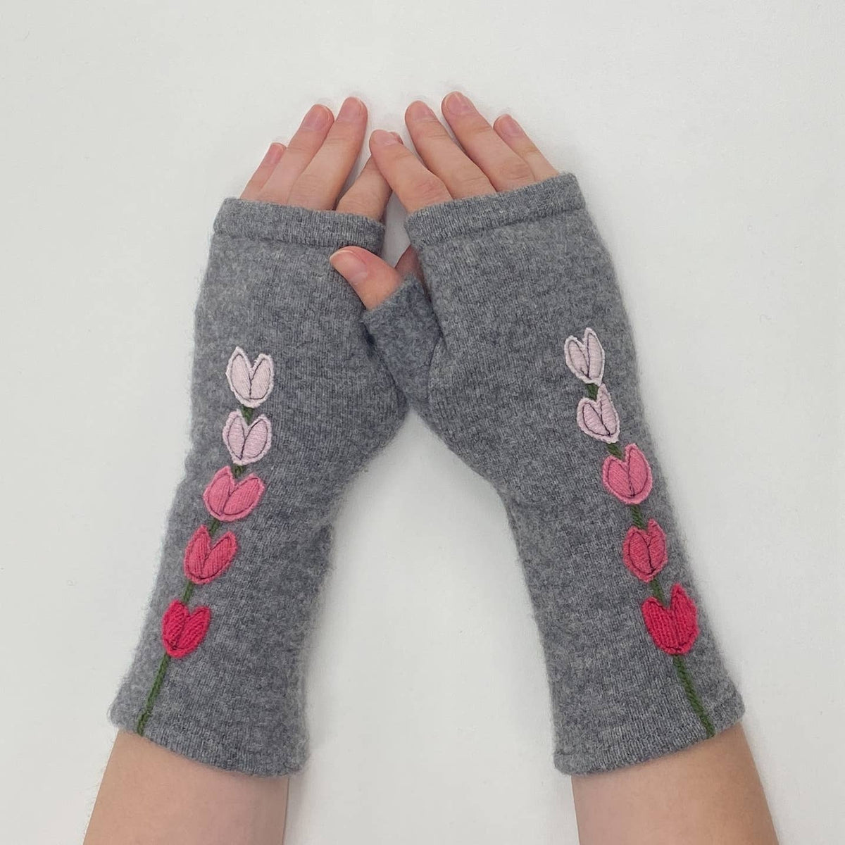 Lupine Gold Fingerless Cashmere Gloves