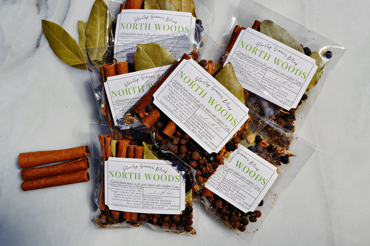 Simmer Pot Stovetop Spice Christmas Holiday "North Woods": Brown kraft standup pouch