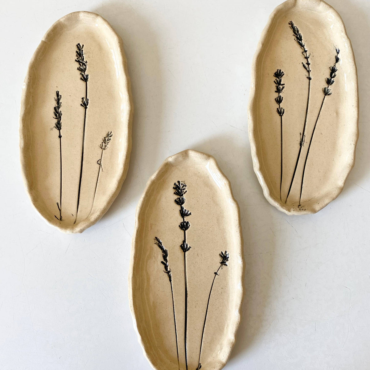 Lavender Floral Oval Trinket Dish