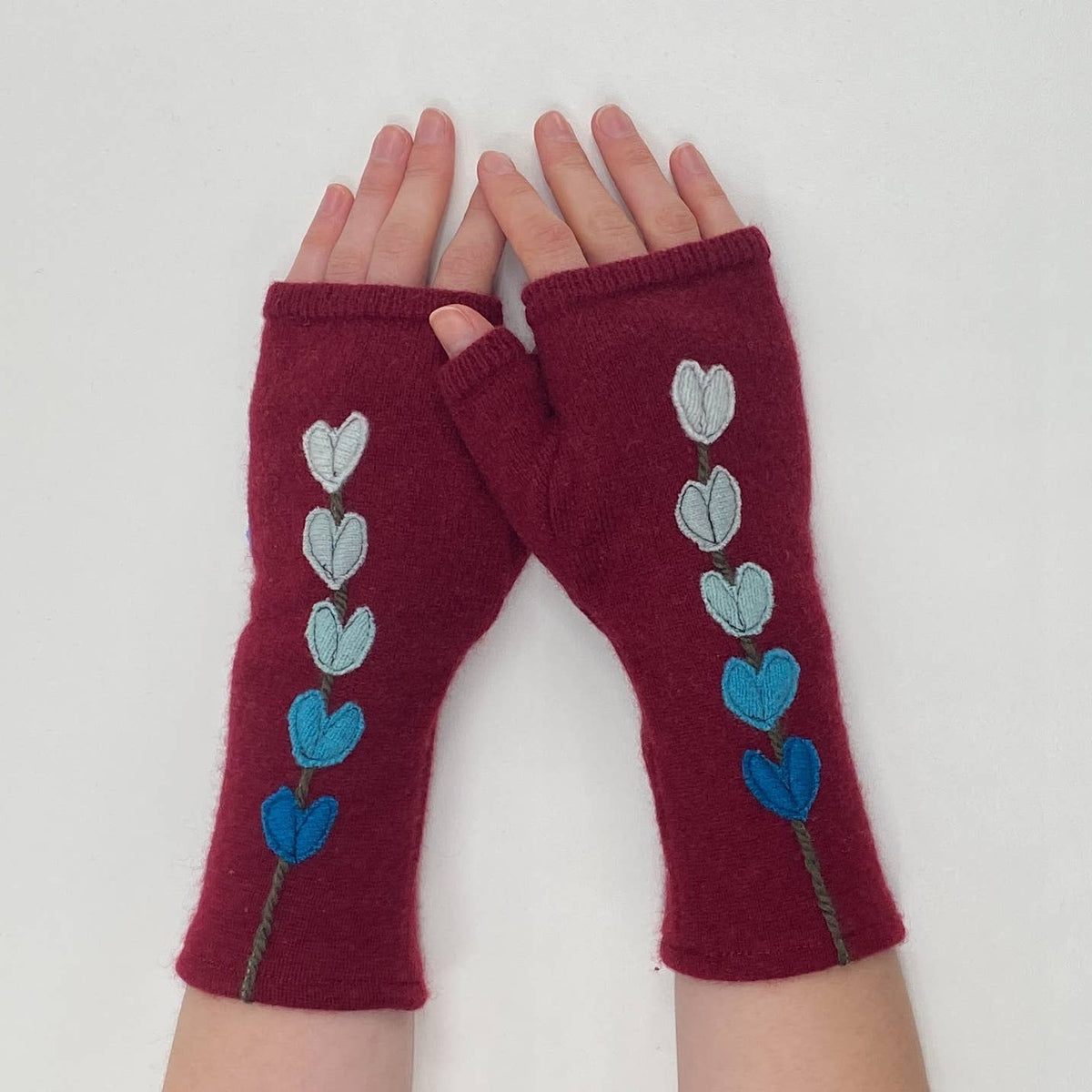 Lupine Gold Fingerless Cashmere Gloves
