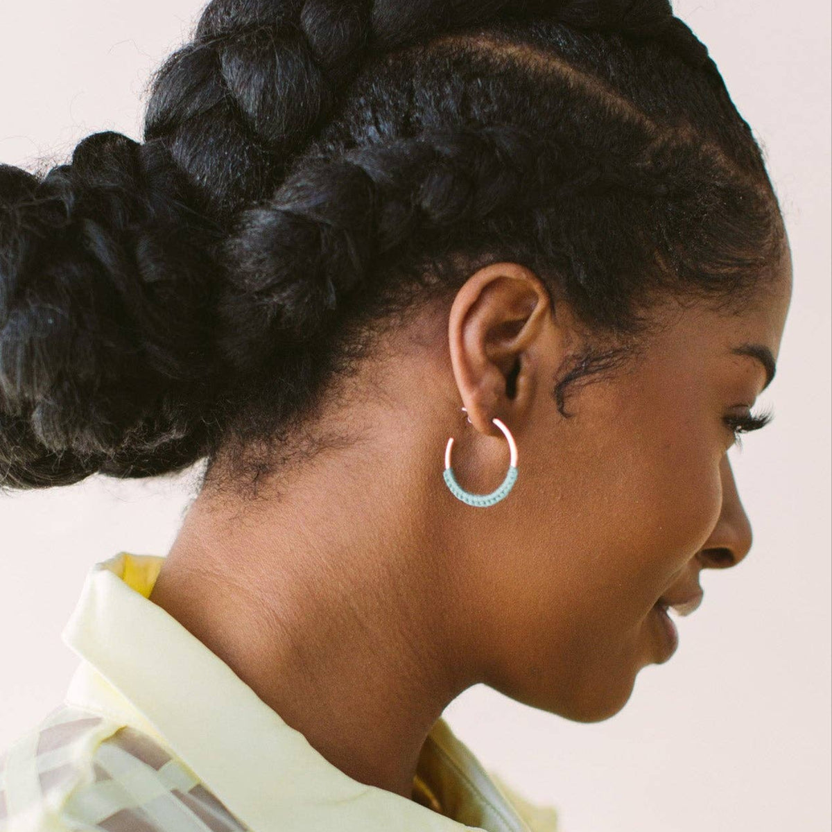 handmade mini macrame hoops 