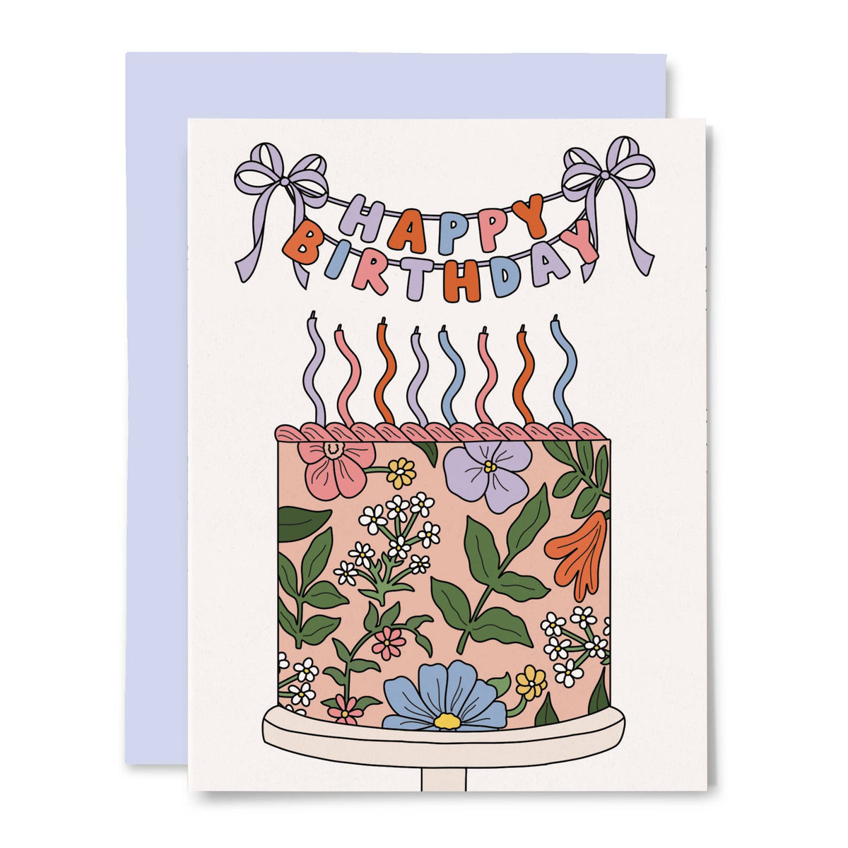 Floral Birthday Cake Card