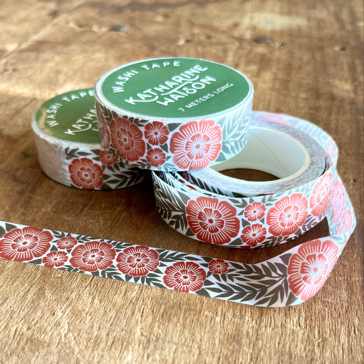 Katharine Watson Washi Tape - Red Floral