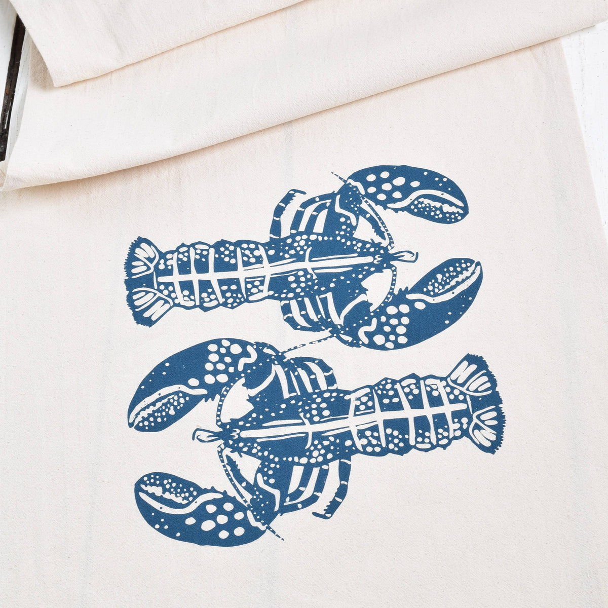 Double Lobster Tea Towel - Navy