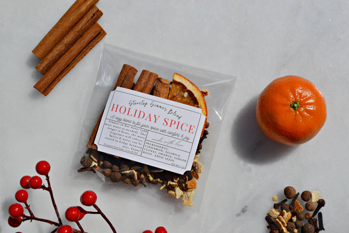 Simmer Stovetop Potpourri Holiday Spice Fall Christmas Blend: Brown kraft standup pouch