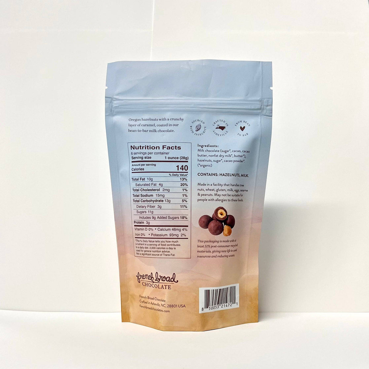 Milk Chocolate-Covered Caramelized Hazelnuts - 6oz