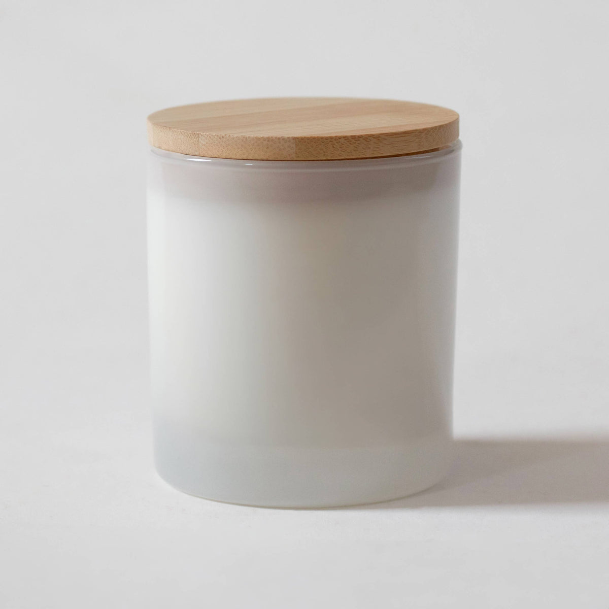 No Label 9 oz. White Candle with Bamboo Lid - Case of 24: FIGWOOD + CURRANT