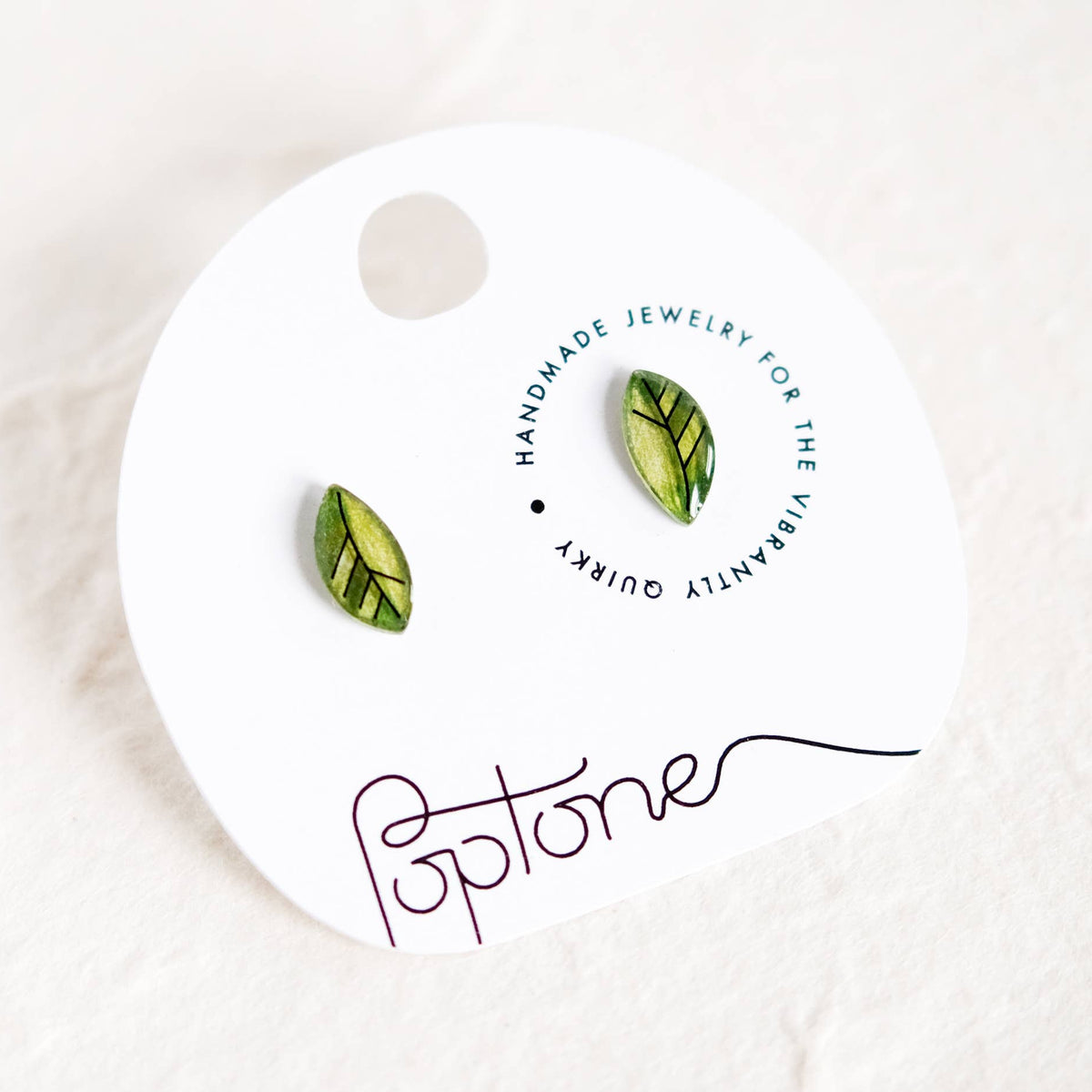 Mini Green Leaves Stud Earrings