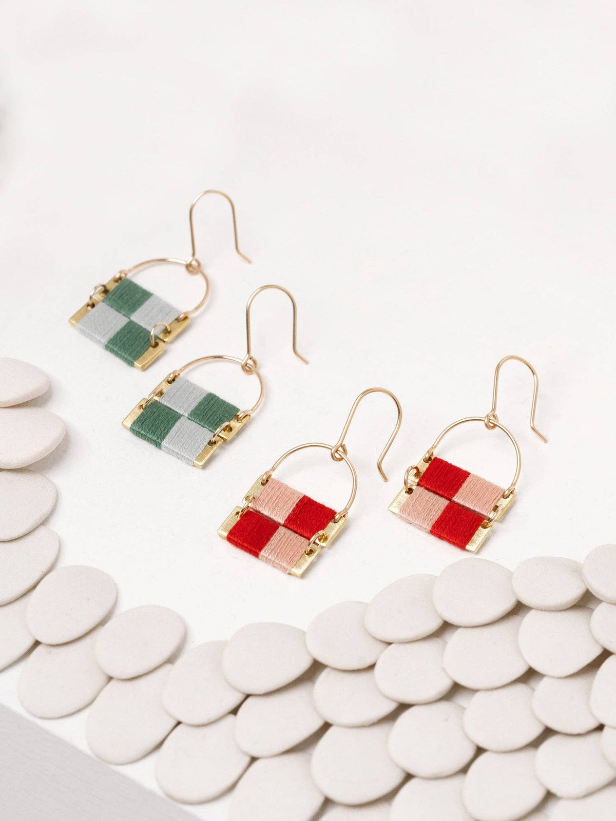 Wrapped Colorblock Earrings