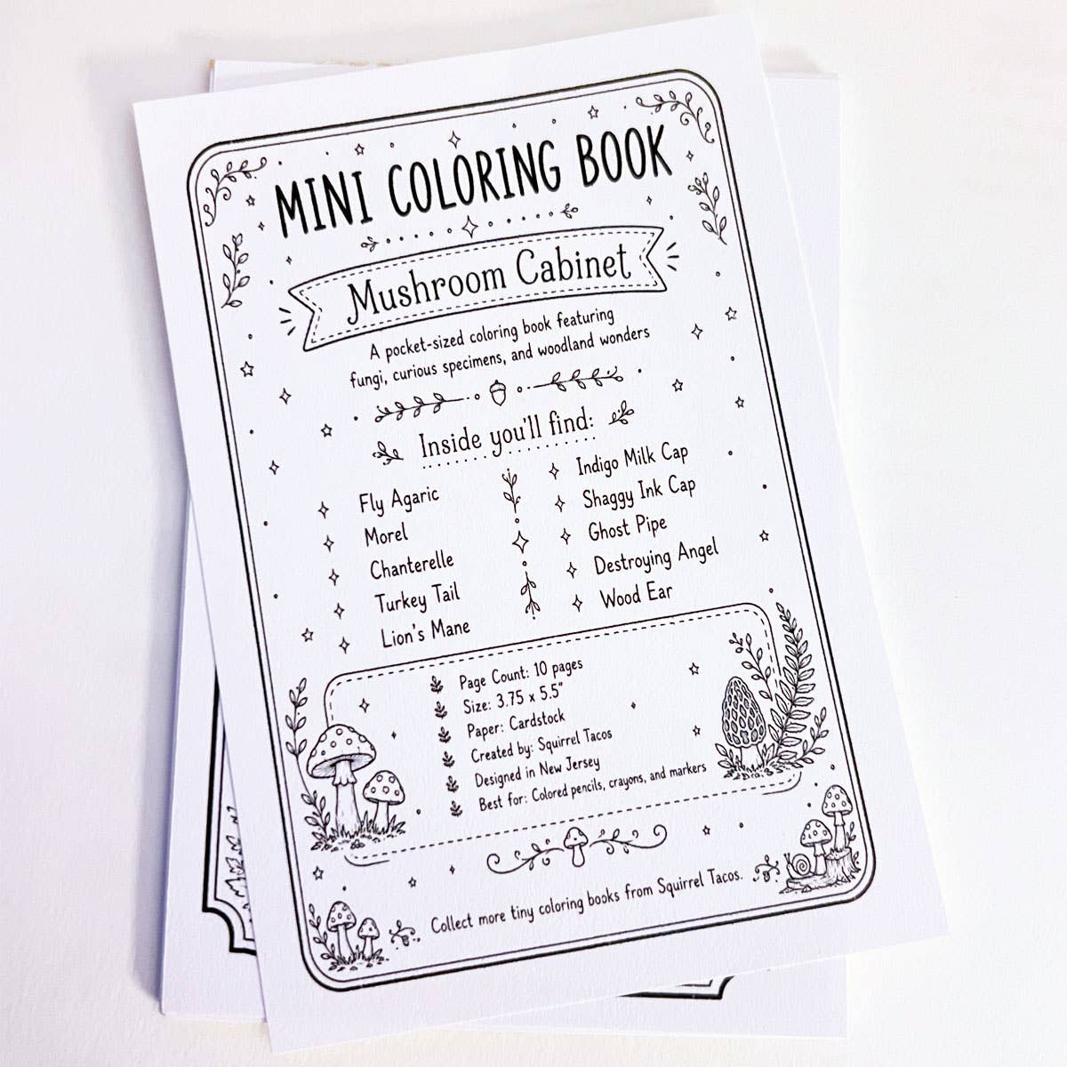 Mini Coloring Book – Mushroom Study