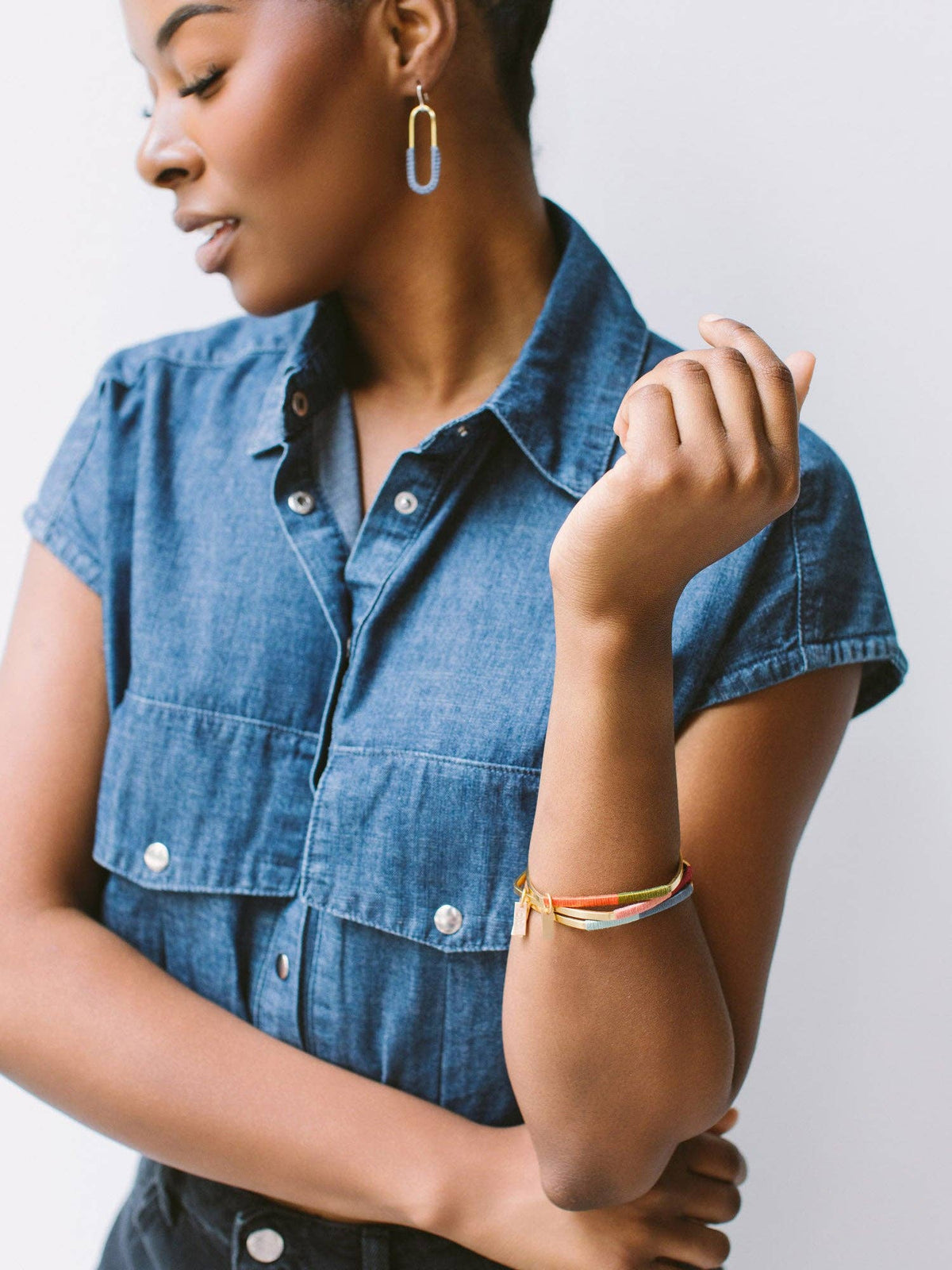 Wrapped Square Bangle: Gold