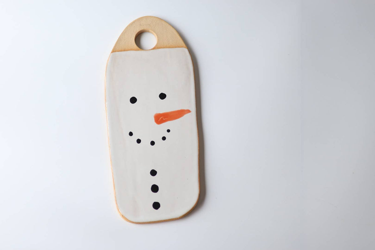 Snowman Cheese Board | Handmade Pottery Charcuterie