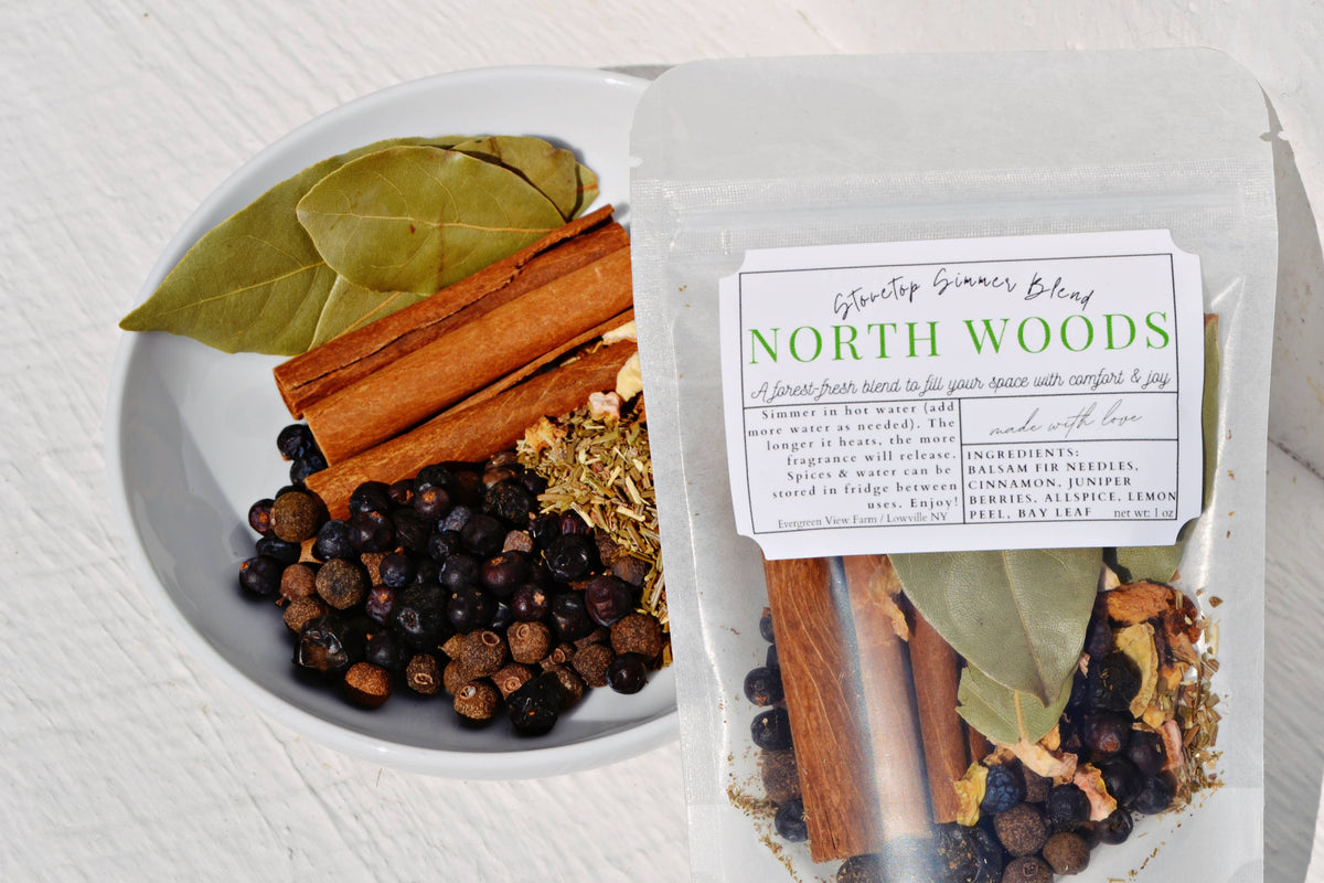 Simmer Pot Stovetop Spice Christmas Holiday "North Woods": Brown kraft standup pouch