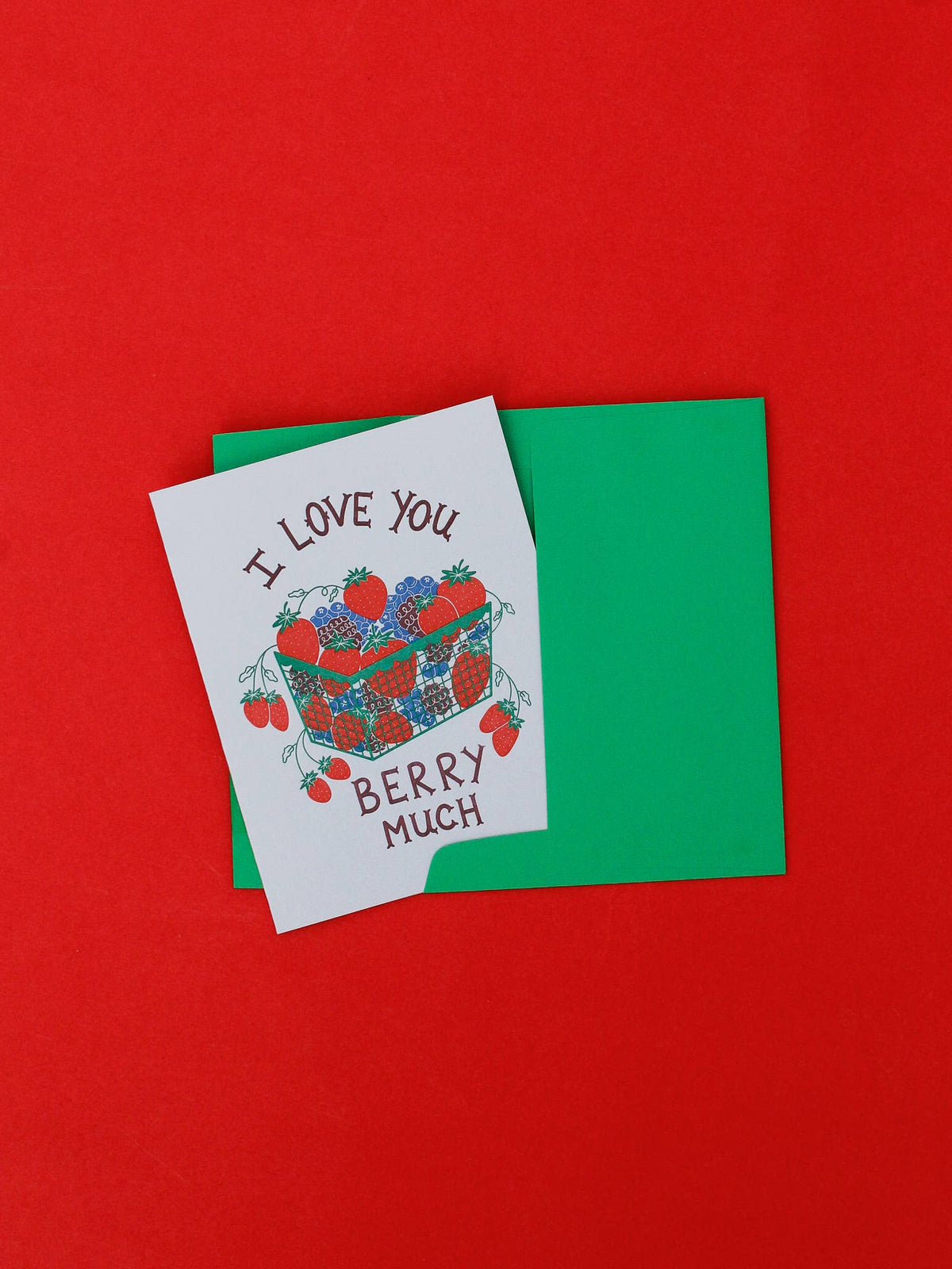 I Love You Berry Much Letterpress Greeting Card