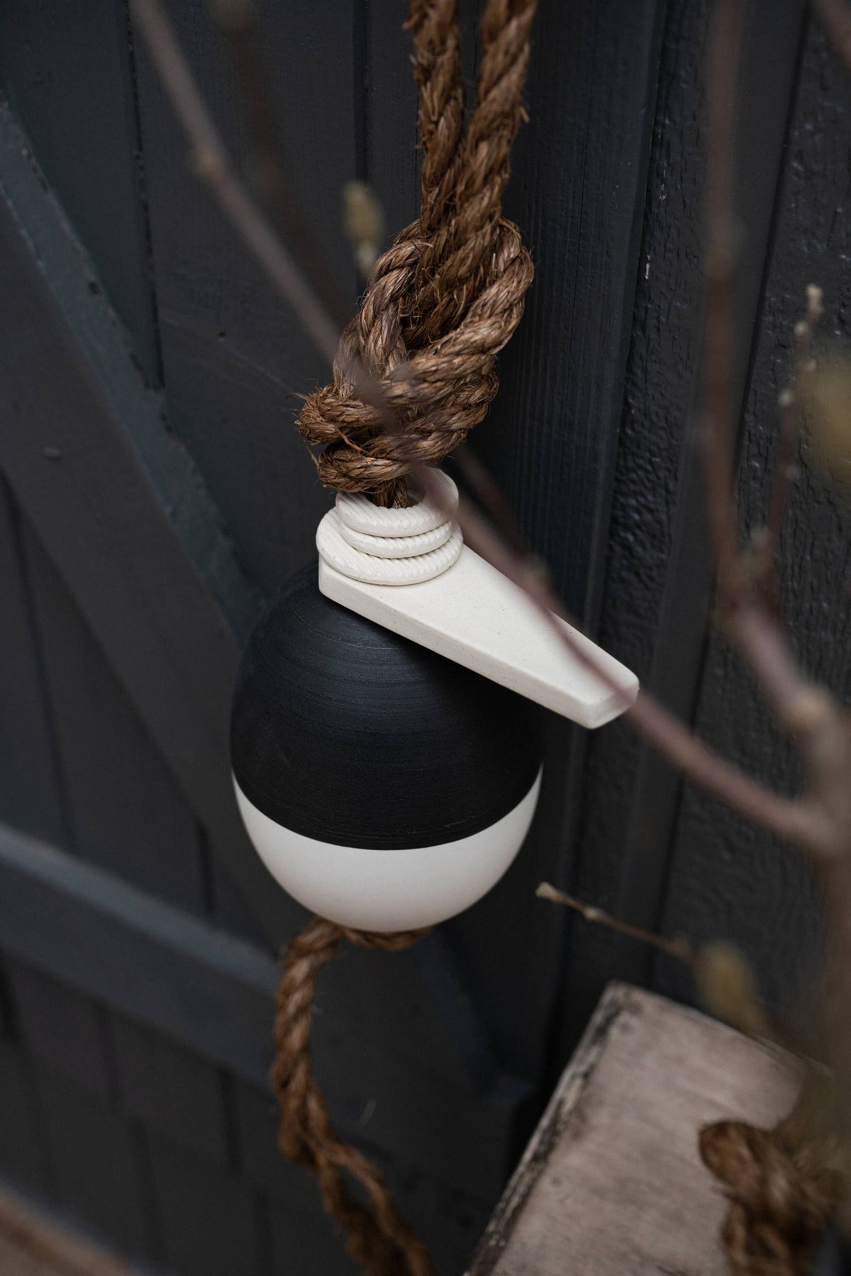 Black Lichen Ceramic Buoy