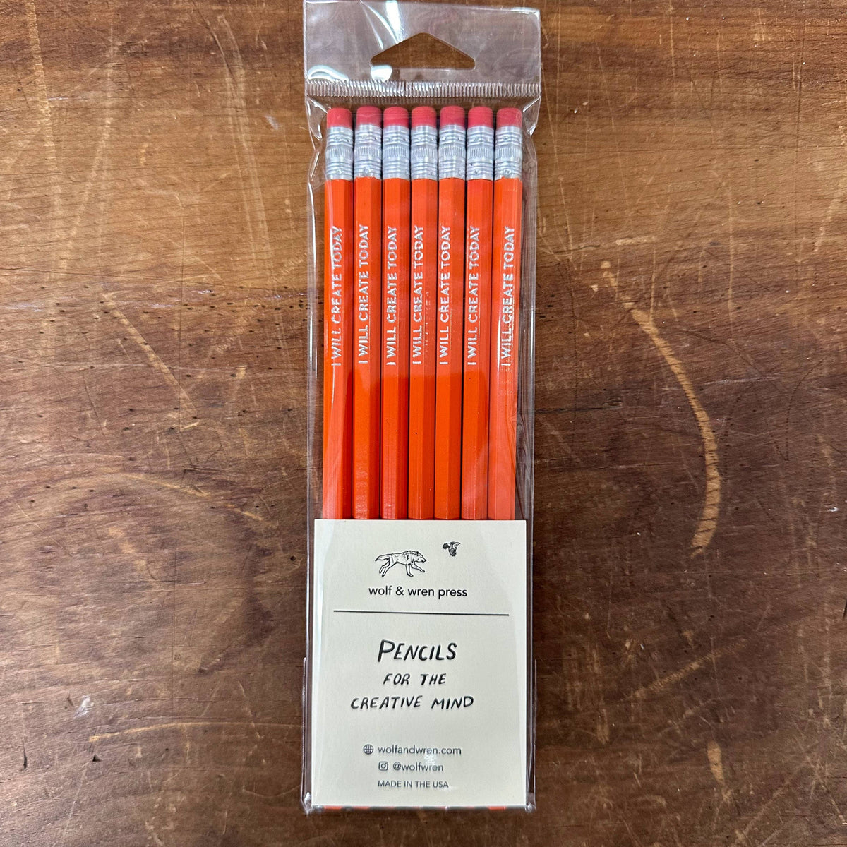 I Will Create Today, Pencils for the Creative Mind, set of 7