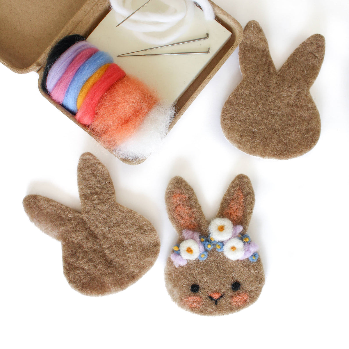 Mini Bunny Felting Craft Kit: Pink