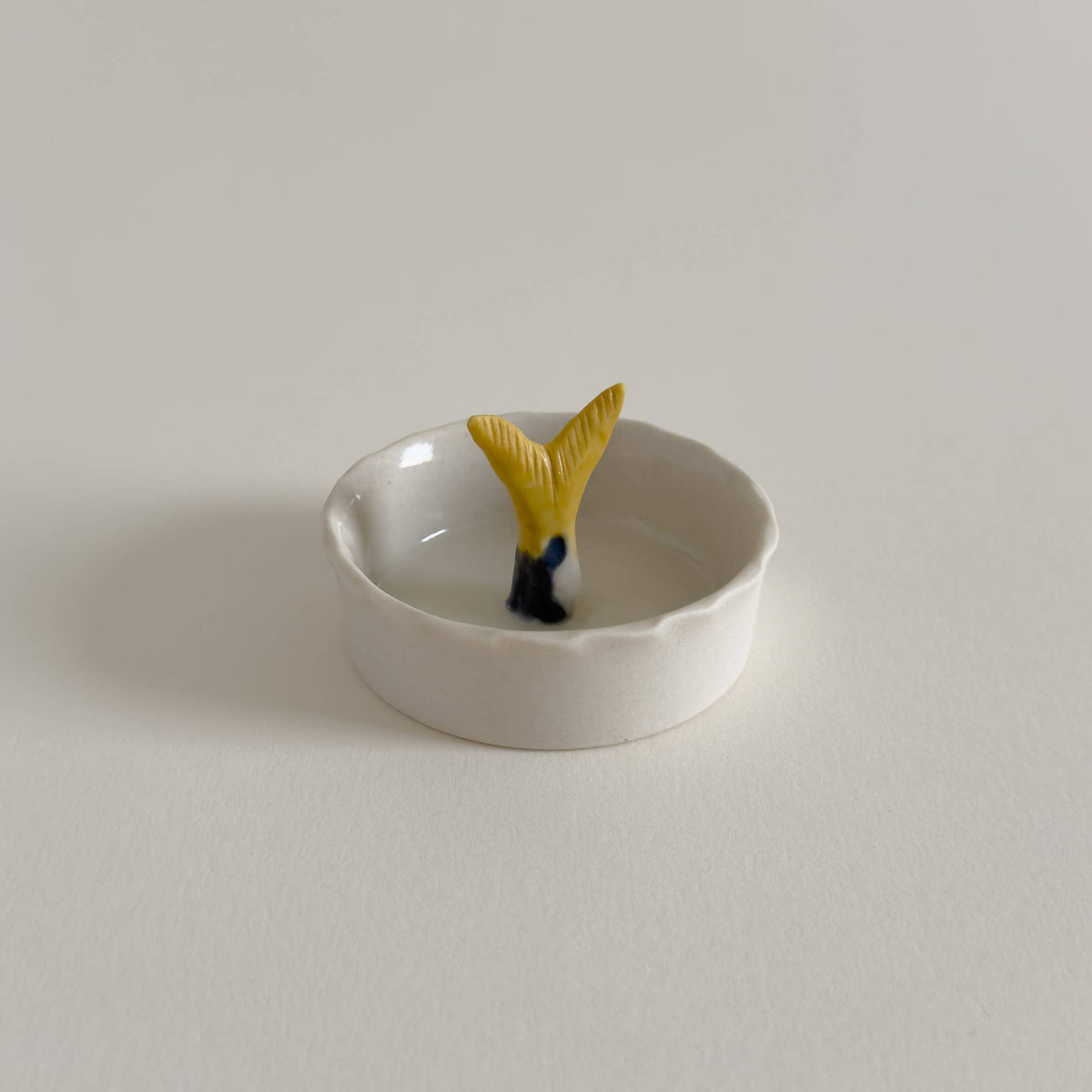 Hand-Painted Porcelain Sardine Bowl - Tail