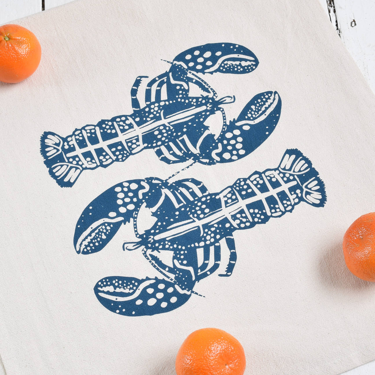 Double Lobster Tea Towel - Navy