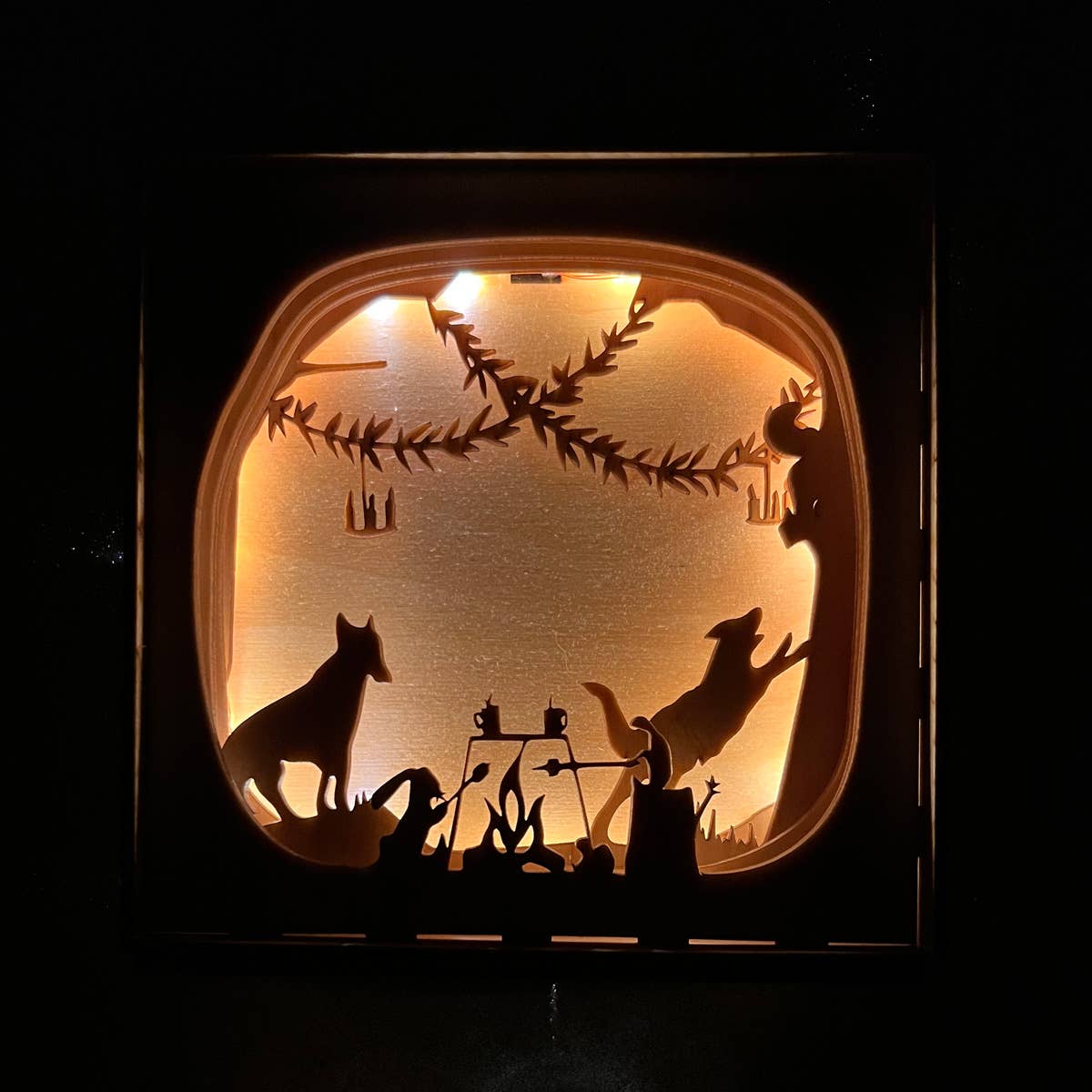 Lightbox - One Marshmallow or Two Christmas campfire art