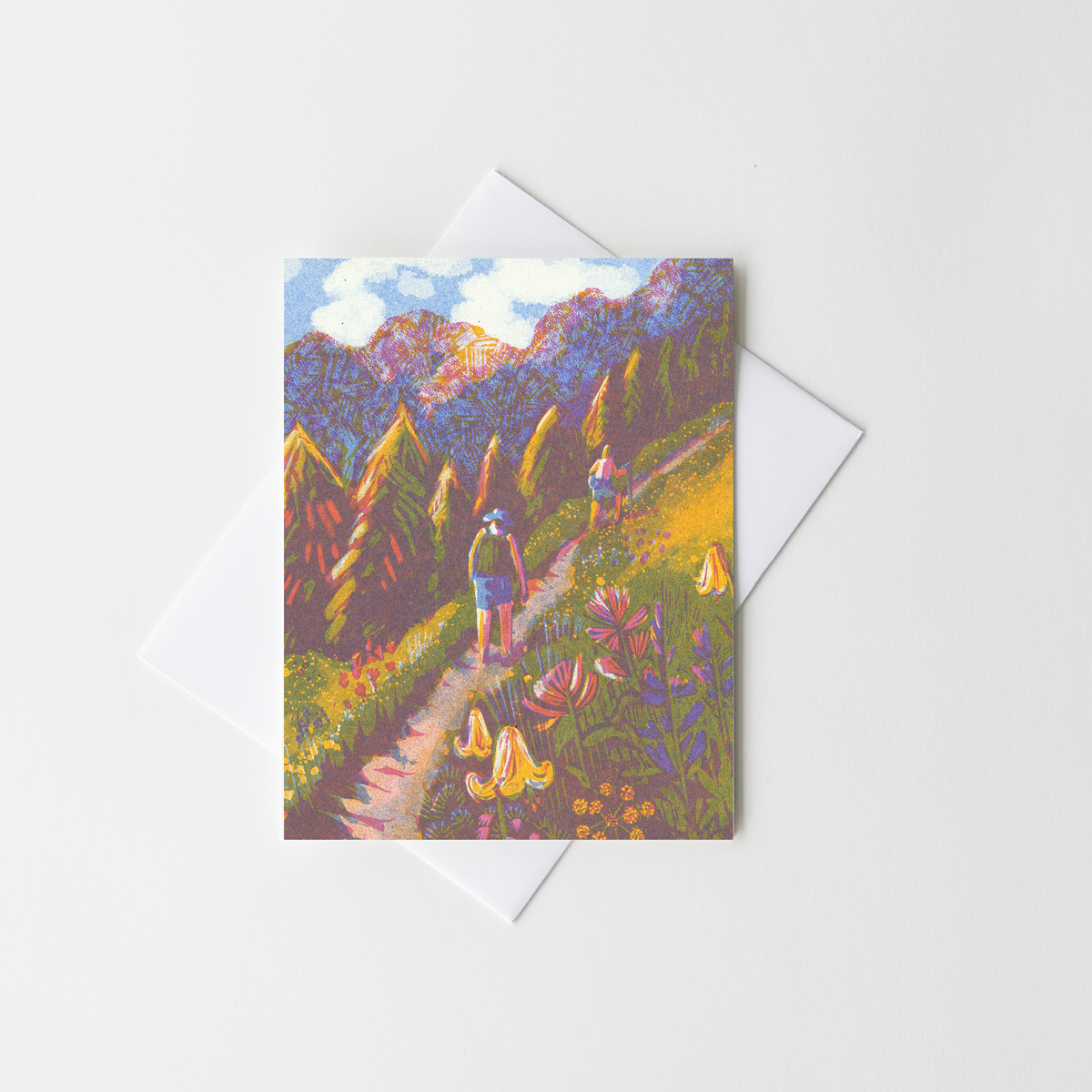 Hiking Together - Everyday Risograph Card