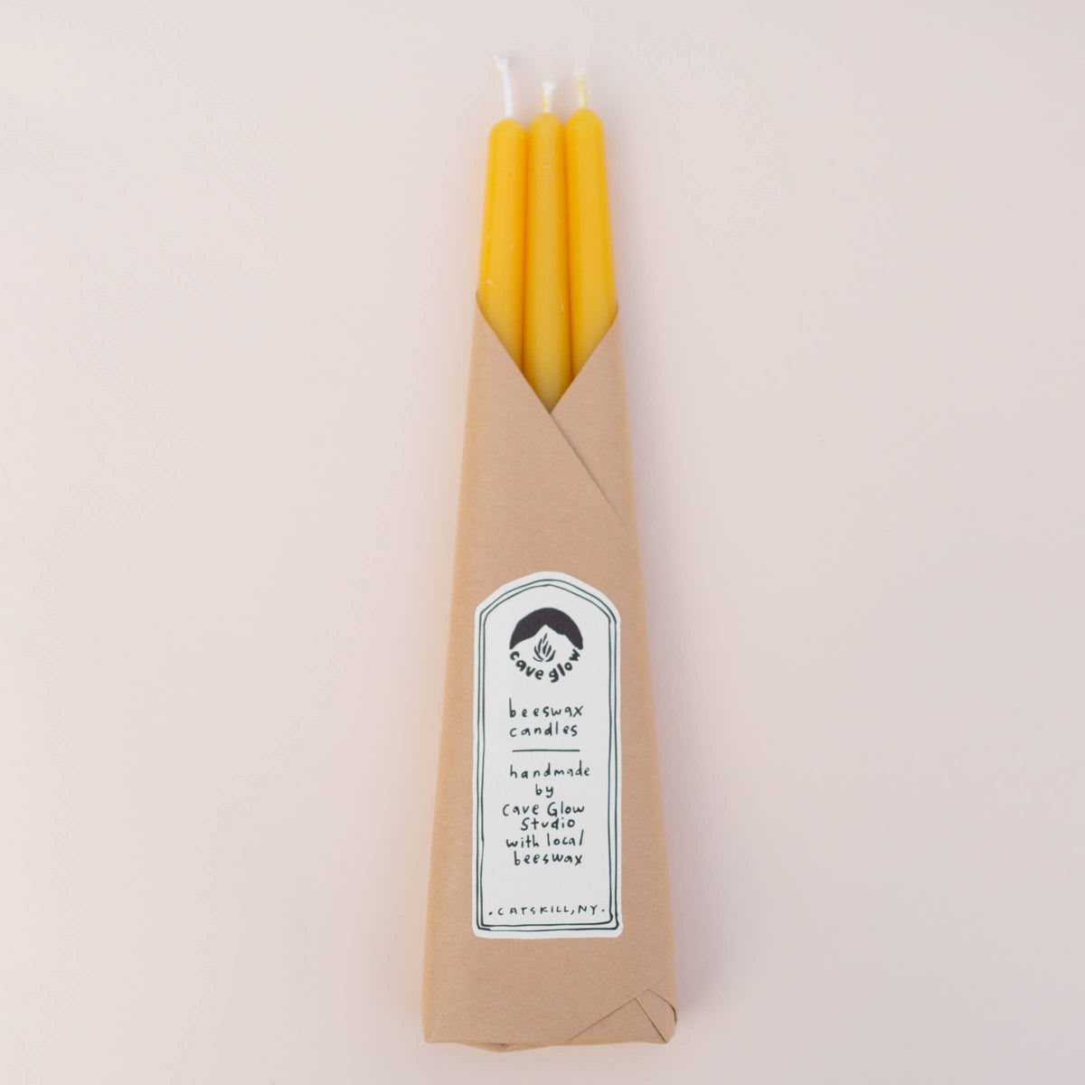 Pure Beeswax Straight Taper Candles (Set of 3)
