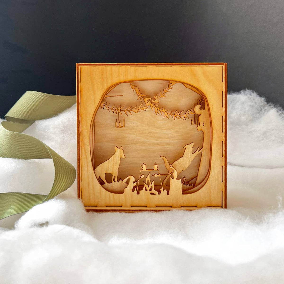 Lightbox - One Marshmallow or Two Christmas campfire art