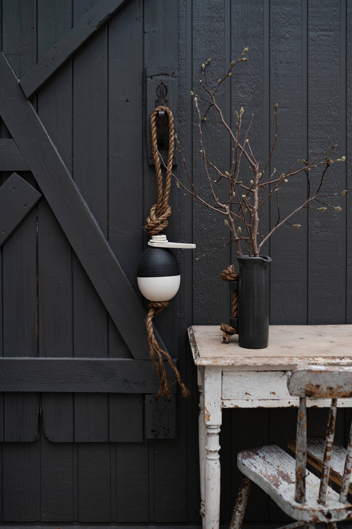 Black Lichen Ceramic Buoy