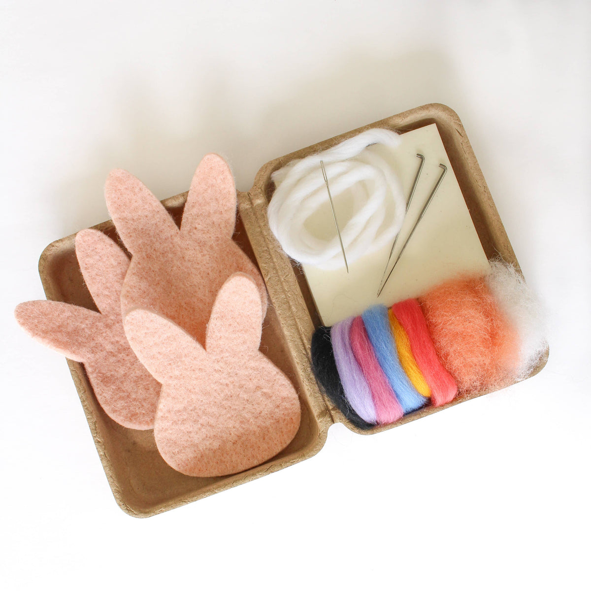 Mini Bunny Felting Craft Kit: Pink