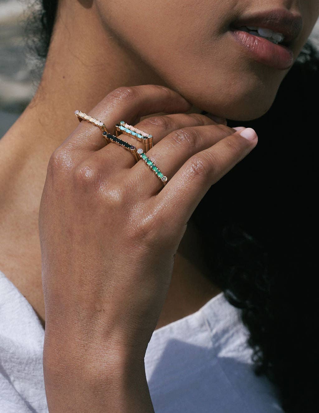 Cha Cha Bar Ring with Black Onyx and Turquoise