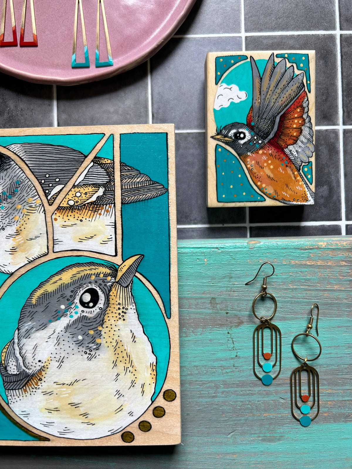 Original Bird Paintings Mini (2.5”x3.5”)