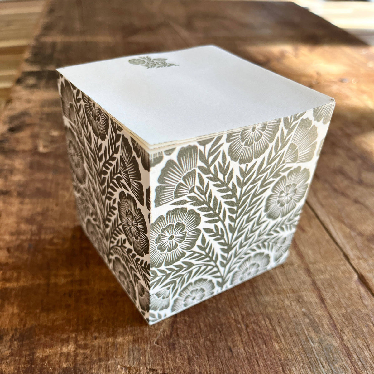 Carved Floral Memo Sticky Note Block