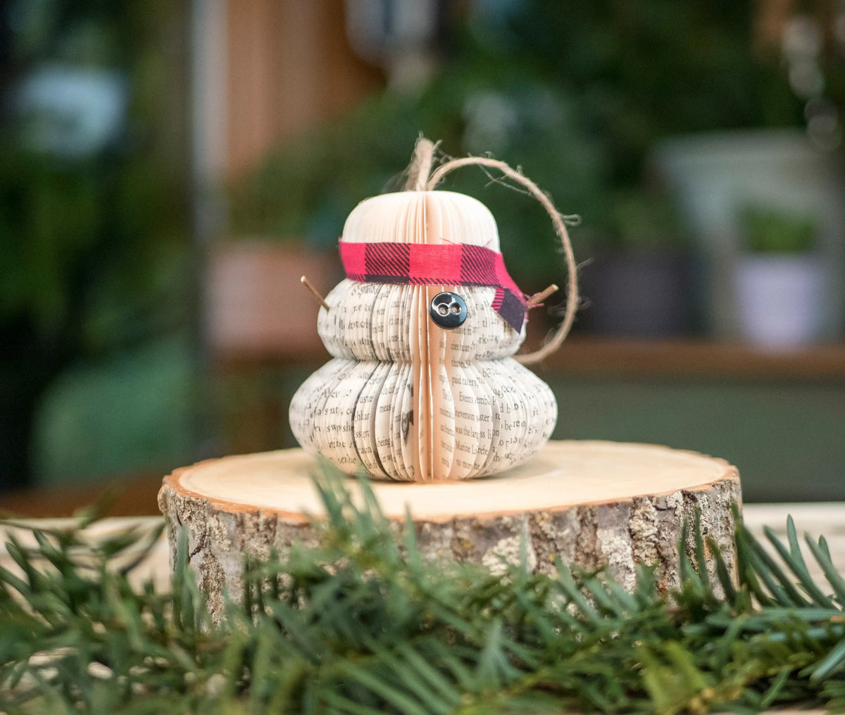 Snowman Ornament Holiday Decor-Christmas Ornament-Book Gift