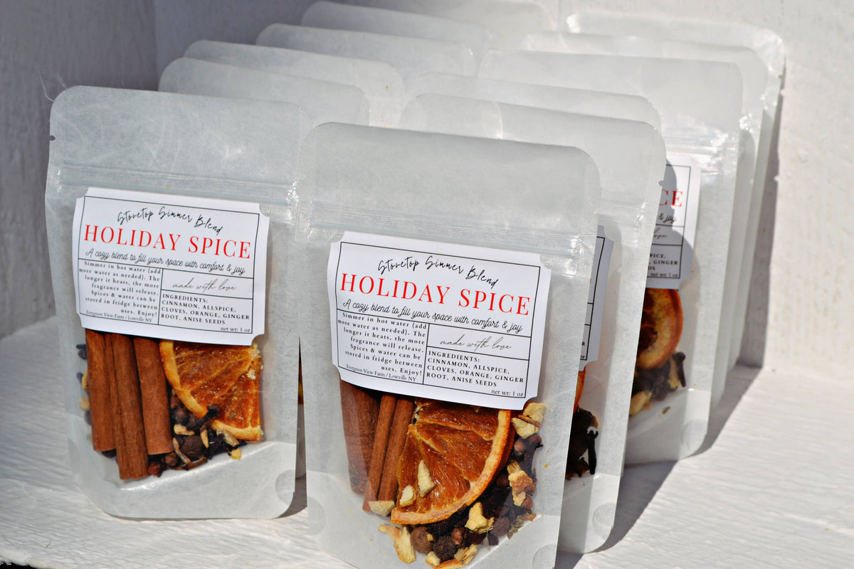 Simmer Stovetop Potpourri Holiday Spice Fall Christmas Blend: Brown kraft standup pouch