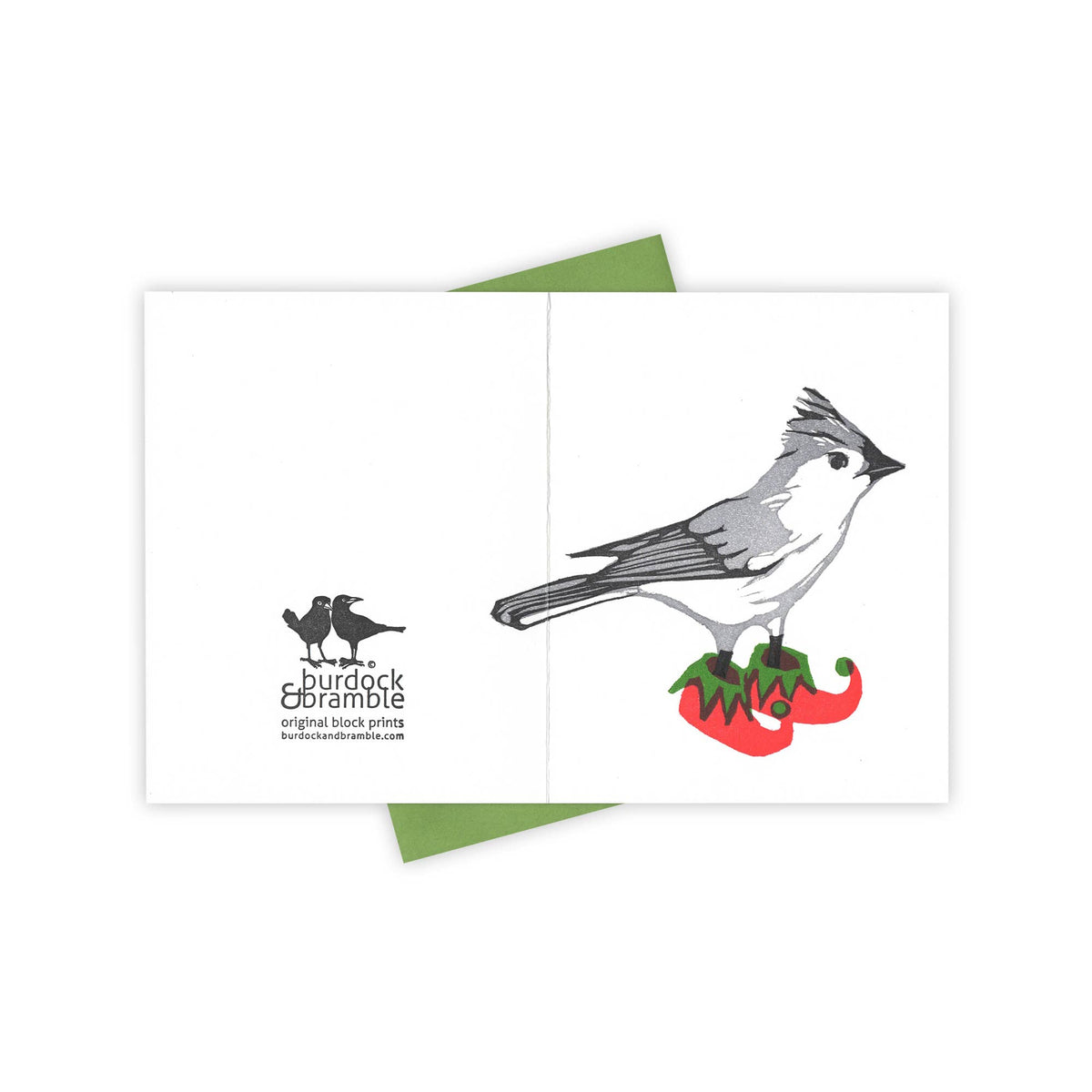 Holiday Elf Titmouse Card