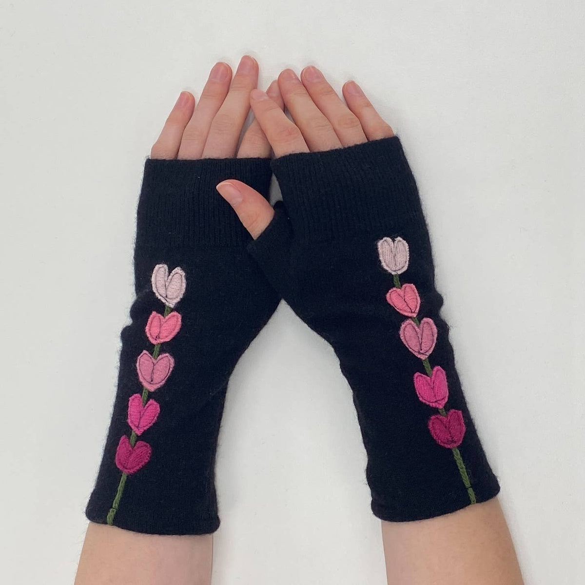Lupine Gold Fingerless Cashmere Gloves