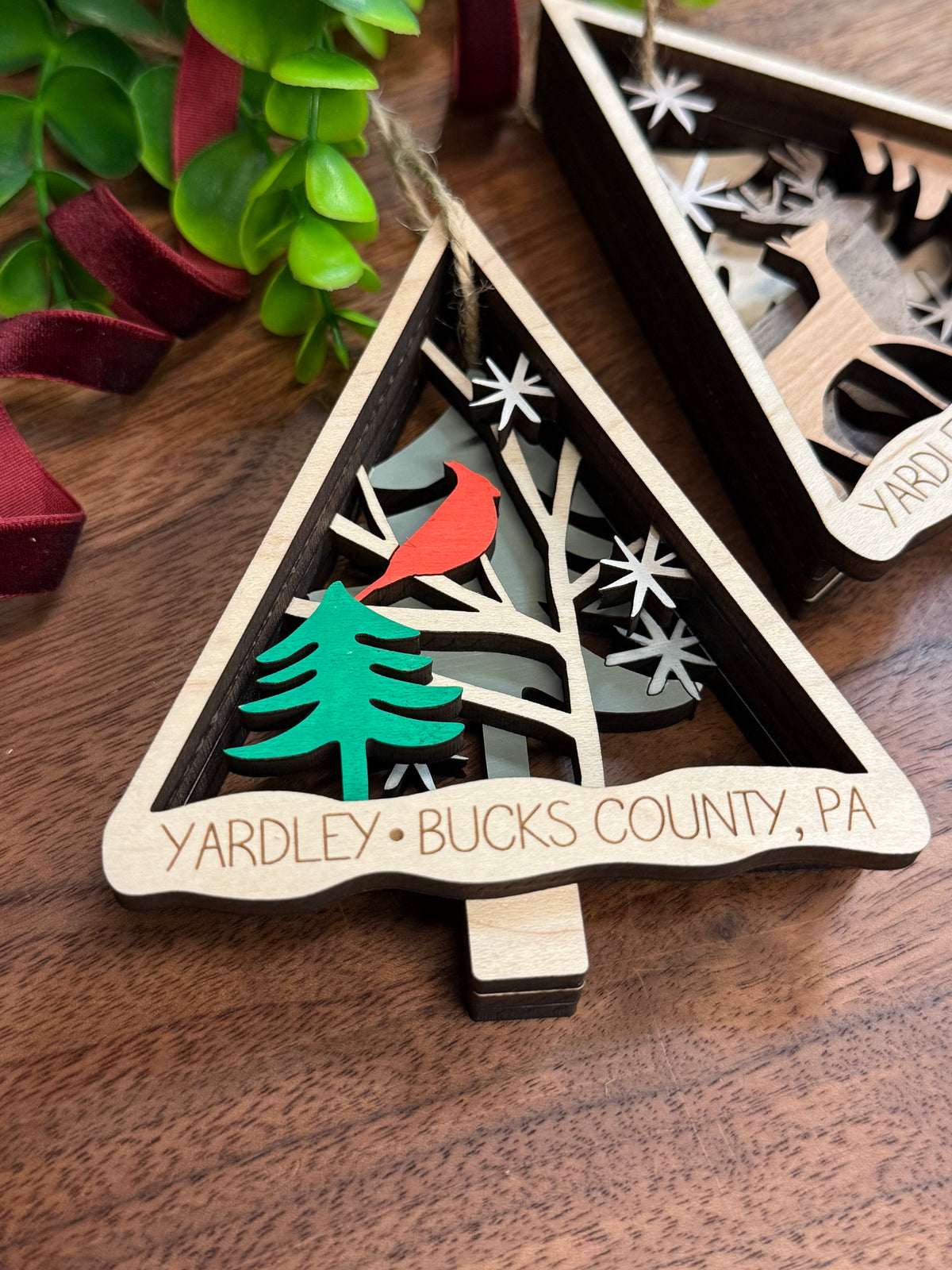 Yardley Wooden Cardinal Ornament