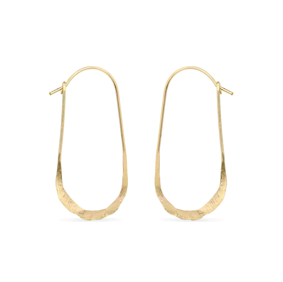 Handmade petite gold hoops with hammered texture, unique artisan earrings perfect as a special gift. - Kairo Hoops—Petite