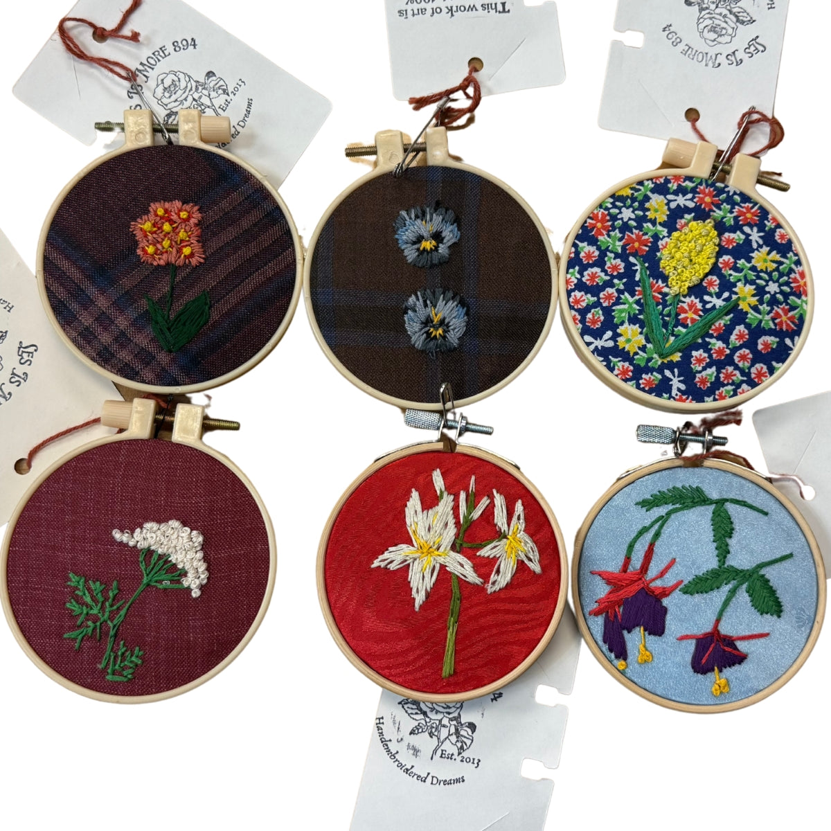 Mini Embroidery Hoops: Plants & Floral