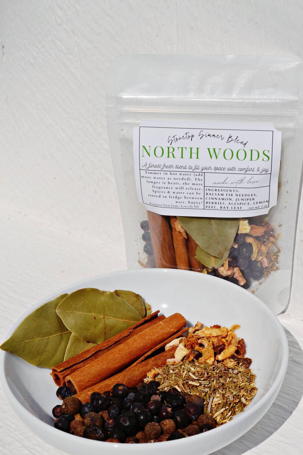 Simmer Pot Stovetop Spice Christmas Holiday "North Woods": Brown kraft standup pouch