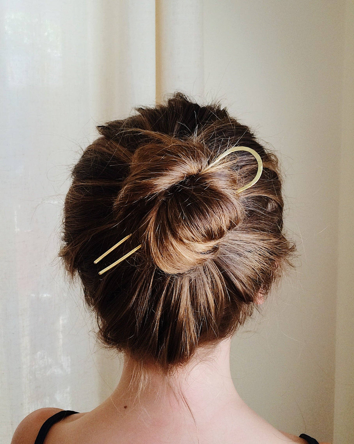 &quot;Pinch&quot; Bun Pin in Brass