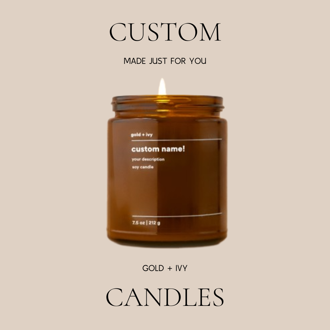 Custom label soy candles - 7.5 oz: Evergreen forest