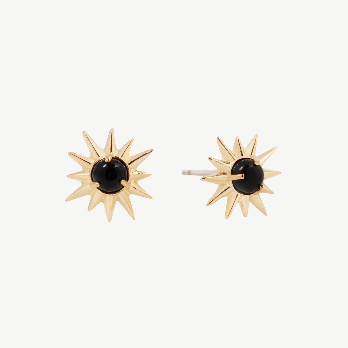 Starburst Stud Earrings with Black Onyx